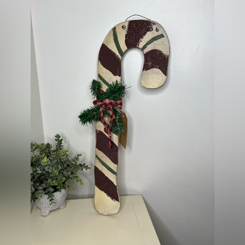 Brand New-Wooden Candy Cane Door Hanger